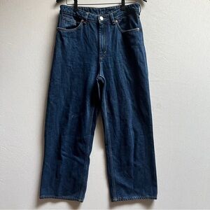 Monki high rise cropped wide leg denim jeans Sz 30